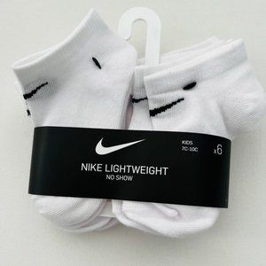Nike 6-Pack Kids Lightweight No Show Socks White